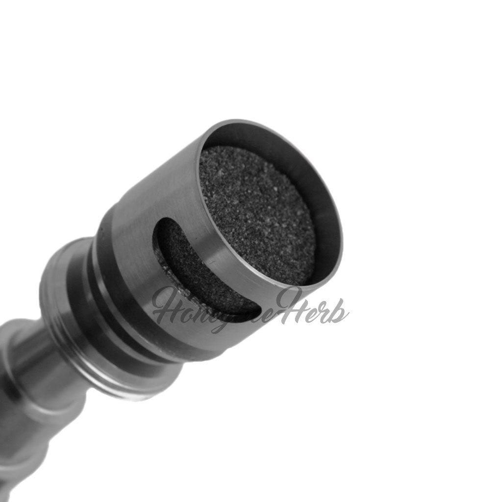 Close-up view of Honeybee Herb Titanium 6 in 1 Moon Rock Dab Nail, versatile for e-rigs