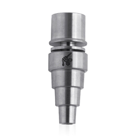 Honeybee Herb Titanium 6-in-1 Original E-Nail Dab Nail, silver color, front view on white background