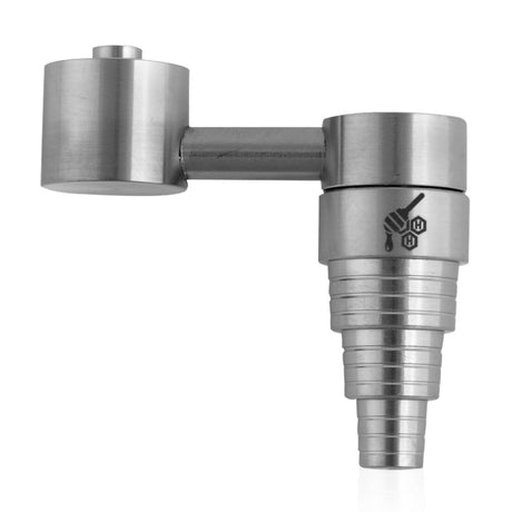 Honeybee Herb Titanium 6 in 1 Sidecar Dab Nail, Silver, for E-Rigs and Dab Rigs - Front View