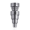 Honeybee Herb Titanium 6 in 1 Skillet Dab Nail in silver, front view, versatile for various joint sizes