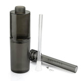 PILOT DIARY Portable Toppuff Water Bottle Pipe Kit in black, front view with glass stem and bowl