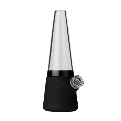 SOFTGLASS Modular Totem Bong, black silicone base, clear top, with carrying case, front view