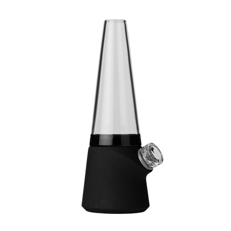 SOFTGLASS Modular Totem Bong front view with black silicone base and clear top