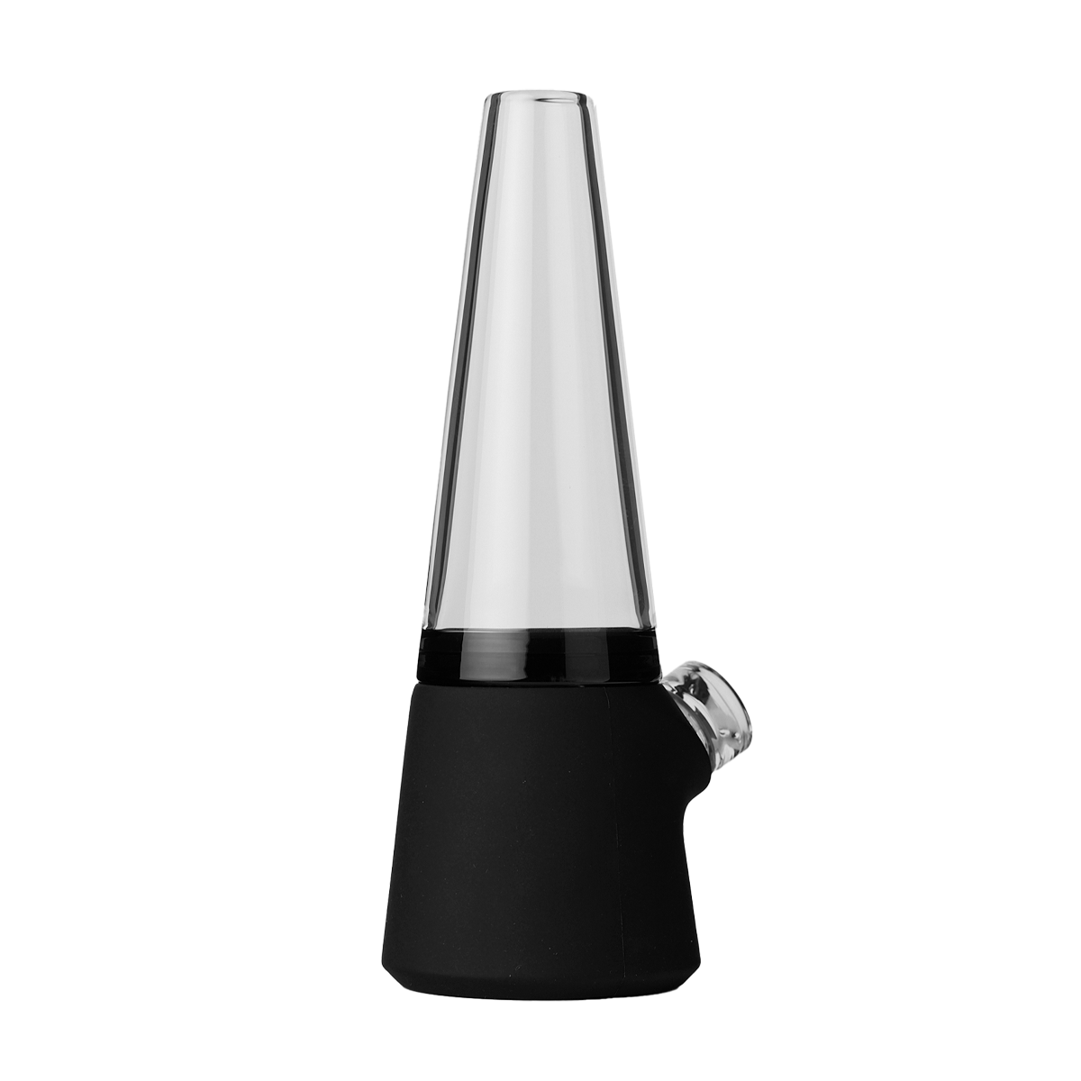 SOFTGLASS Modular Totem Bong Side View with Durable Silicone Base for Easy Travel