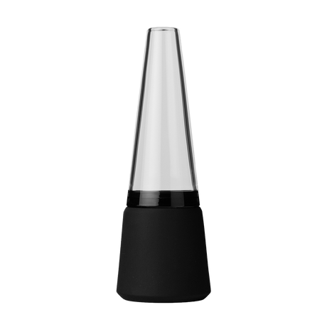 SoftGlass Modular Totem Bong with black silicone base and clear top, front view on white background