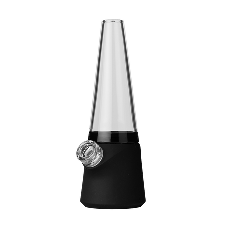 SOFTGLASS Modular Totem Bong front view with silicone base and clear glass top, includes carrying case