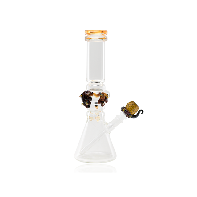 Empire Glassworks Flagship Water Pipe with intricate glass detailing, front view on white background