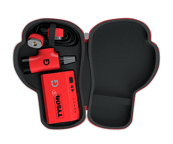Tyson 2.0 x G Pen Hyer Vaporizer in carrying case, top view, portable design for easy travel