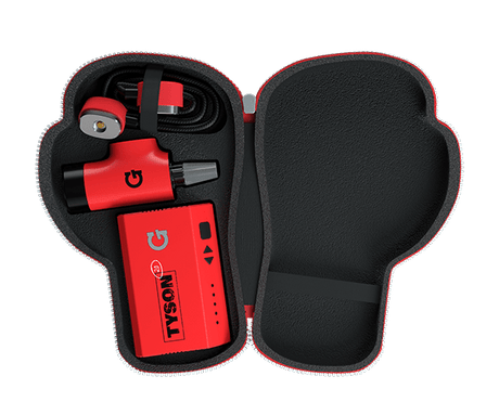 Tyson 2.0 x G Pen Hyer Vaporizer in carrying case, top view, portable design for easy travel