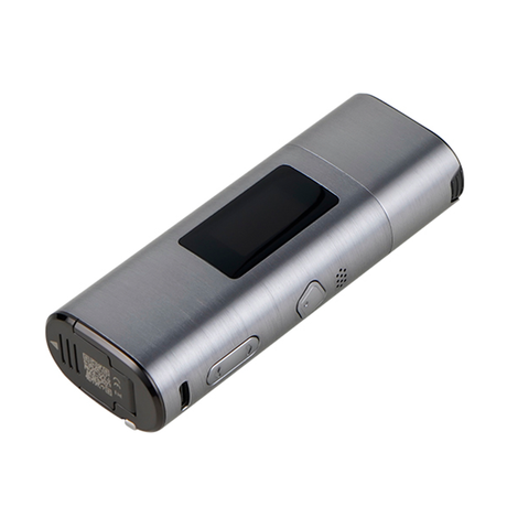 XVAPE XLUX Roffu Lite Vaporizer Kit in sleek silver, angled side view with digital display