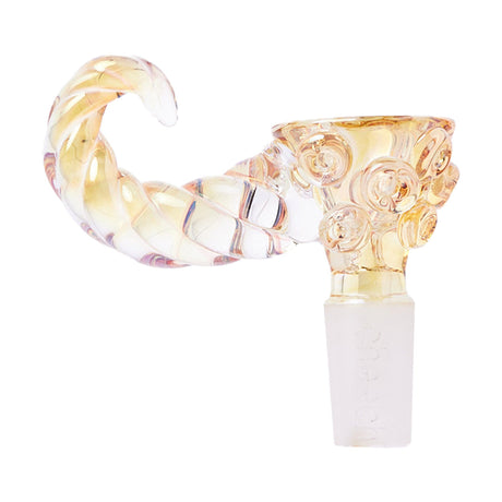 Cheech Glass Gold Fumed Bowl with Handle for Bongs, Front View on White Background