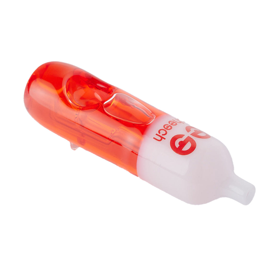 Cheech Glass 4.5" Glycerin Hand Pipe in Red - Isolated Side View on White Background