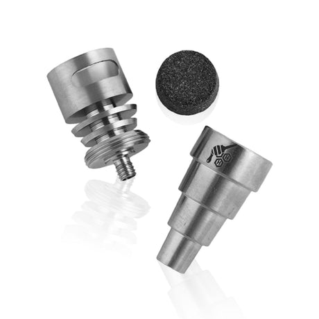 Honeybee Herb Titanium 6 in 1 Moon Rock Dab Nail set, versatile for different rigs, top view