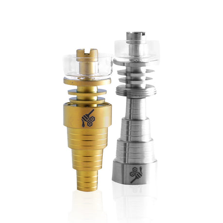 Honeybee Herb Titanium Hybrid Dab Nail, 6 in 1 Design, Gold & Silver Variants, for Dab Rigs