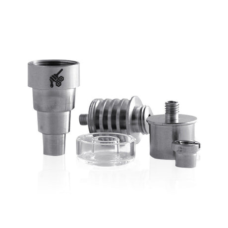 Honeybee Herb Titanium 6-in-1 Hybrid E-Nail set for dab rigs, displayed on a white background
