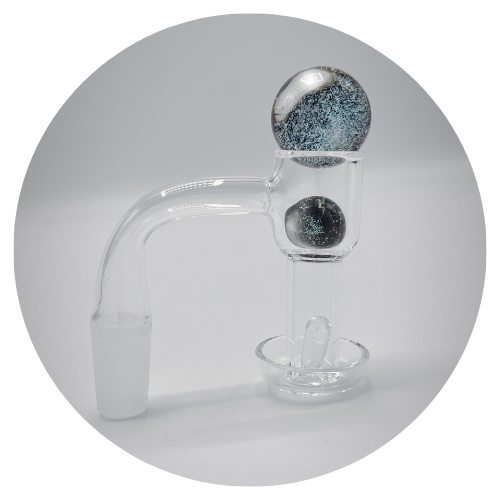 Helio Supply Galaxy Terp Slurper Set with Marbles - Clear Front View