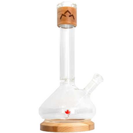 Borealis 14.25" Beaker Bong by Canada Puffin with Maple Leaf Emblem - Front View