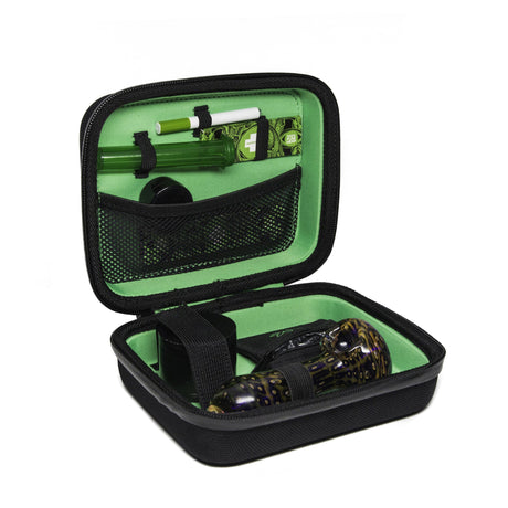 The Very Happy Kit by Happy Kit featuring compact travel case with glass pipe, lighter, and accessories