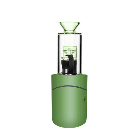 VLAB HALO Portable Vaporizer Kit in Green, Front View with Glass Attachment