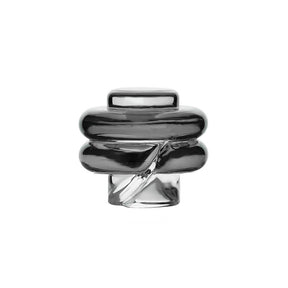 VLAB Black Opal-Embedded Spinning Carb Cap for Dab Rigs, Front View on White Background
