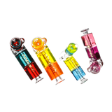 Cheech Glass Dual Glycerin Hand Pipes in Assorted Colors, Angled View on White Background
