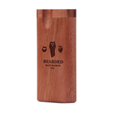 Bearded Distribution Wood Dugout with Glass One-Hitter, Front View, Handcrafted in USA