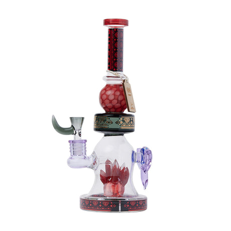 Cheech Glass Spartan Soldier 12" Bong in Red with Schott Glass and 14mm Bowl - Front View