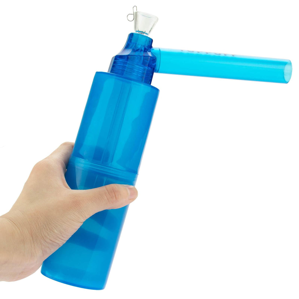 PILOT DIARY Portable Toppuff Water Bottle Pipe Kit in Hand - Blue, Travel-Friendly