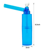 PILOT DIARY Portable Toppuff Water Bottle Pipe Kit in Blue - Front View with Dimensions