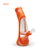 Waxmaid Horn Silicone Glass Water Pipe in Translucent Orange - Angled Side View