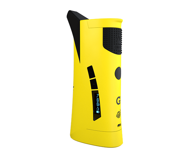 Lemonnade X G Pen Roam Portable E-Rig Vaporizer in yellow, side view, easy to use and travel-friendly