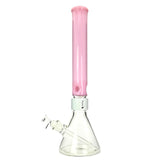 Prism HALO Tall Beaker Bong in White/Bubble Gum with Clear Base - Front View