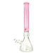 Prism HALO Tall Beaker Bong in White/Bubble Gum with Clear Base - Front View