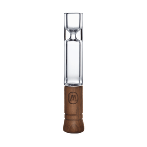 Marley Natural Glass and Walnut Taster Hand Pipe - Elegant Front View