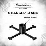 Honeybee Herb X-Shaped Banger Stand for 14mm Male Dab Rigs, Compact and Durable Design, Top View