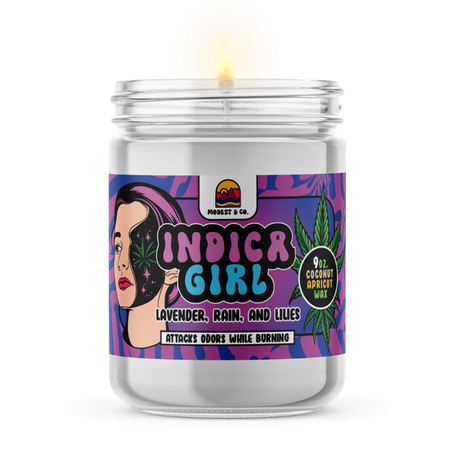 Modest & Co Indica Girl Candle, Coconut Apricot Wax, Odor Neutralizing, Front View