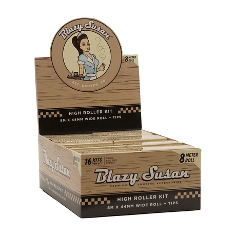 Blazy Susan Unbleached Rolling Papers High Roller Kit - Front View on White Background