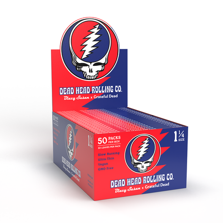 Blazy Susan x Grateful Dead 1 1/4 Rolling Papers Display Box Front View