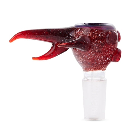 Cheech Glass Super Galactic Bong Bowl in Red with Glass-on-Glass Joint - Side View