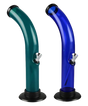 Acrylic Curved Water Pipes - Big Chungus in Green and Blue, 10" Tall, Portable Design