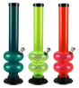 Assorted colors acrylic double bubble base water pipes with deep bowls for dry herbs