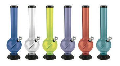 Assorted Acrylic Water Bongs - Bubble Butt Design with 45 Degree Grommet Joint