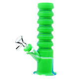 PILOT DIARY Collapsible Silicone Bong in Vibrant Green - Front View with Detachable Bowl