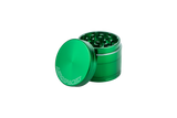 Aerospaced by Higher Standards 4-Piece Grinder in Green, 1.6" Compact Aluminum Design, Angled View