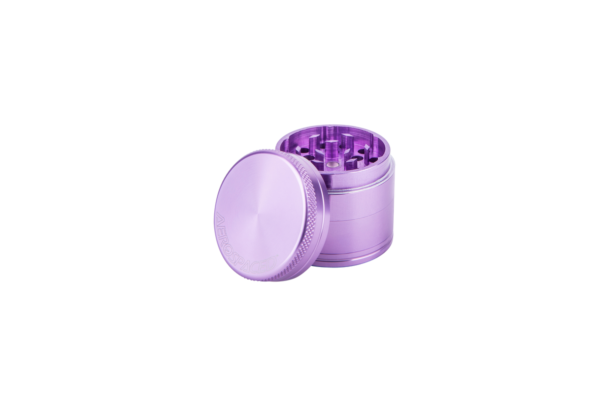 Aerospaced by Higher Standards 4-Piece Grinder in Lilac, Portable Aluminum Herb Grinder - Front View