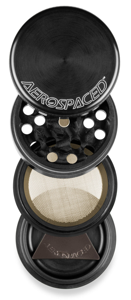Aerospaced by Higher Standards 4 Piece Grinder, 1.6", Black, Compact Design, Top View