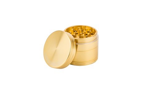 Aerospaced by Higher Standards 4-Piece Grinder in Gold, Compact Aluminum Design, 1.6" Size