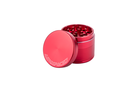 Aerospaced by Higher Standards 4-Piece Grinder in Red, Compact Design, for Dry Herbs - Side View
