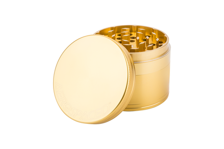 Aerospaced by Higher Standards 4-Piece Grinder in Gold, 2.0" Compact Size, Portable Design