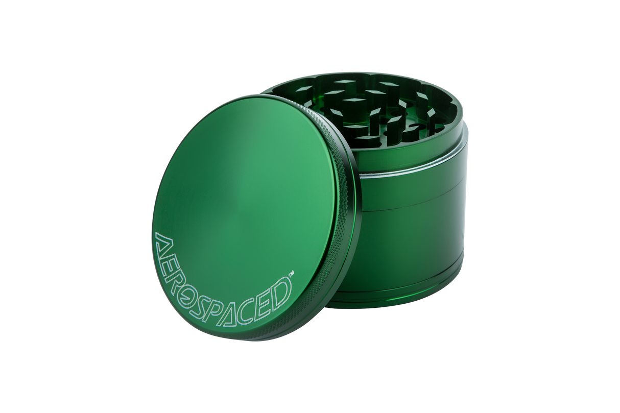 Aerospaced by Higher Standards 2.0" 4-Piece Grinder in Green, Compact Aluminum Design